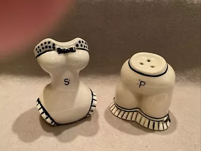 Women’s Corset And Pantaloons White Salt & Pepper Shakers Victoria Japan • $1