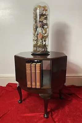 Revolving Octagonal Cherry Mahogany Bookcase On Elegant Queen Anne Legs • £325