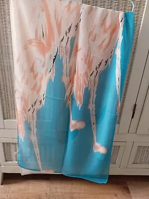 £4.99 • Buy Turquoise And Peach Scarf Abstract Flamingo  Pattern New In Packet.