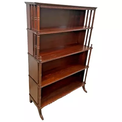 Mahogany Bookcase Etagere Hand Crafted Five Shelves Chippendale Style Claw Feet • $1116.50