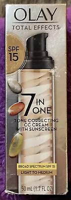 Olay Total Effects 7 In One Tone Correcting CC Cream SPF15 Light To Medium 1.7oz • $14.99