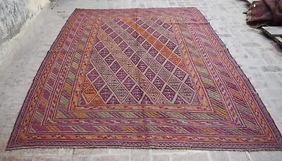 7 X 9'3 Handmade Afghan Tribal Mushvani Wool Area Rug 7x9 Persian Rug • $529