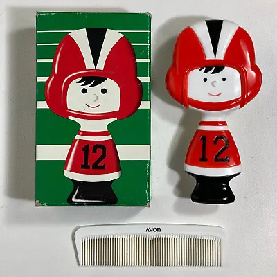 VTG Avon Football Grid Kid Brush And Comb Set Red White Original Box 1970s • $14.99