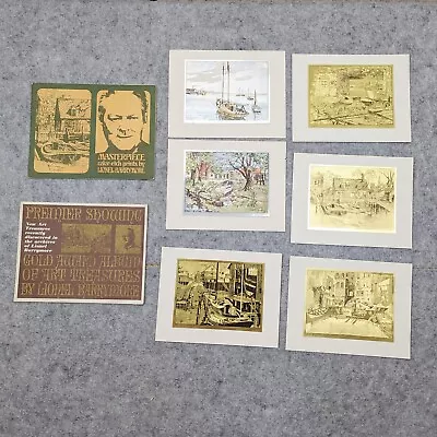 Vintage Lot Of 6 Lionel Barrymore Gold Foil Etchings & Colored Foil • $14.99