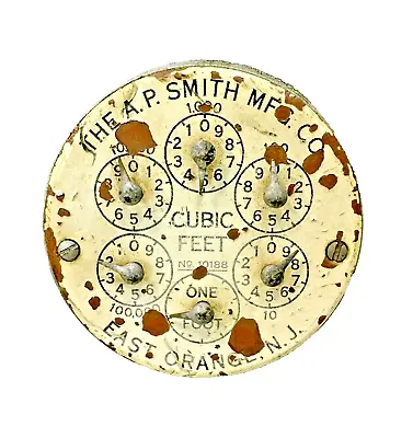 Vintage Water Meter Gears Face AP Smith Mfg Co Metal Chippy Paint Steampunk • $24.99