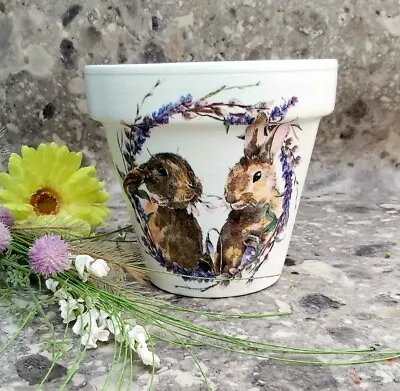 Bunny Rabbit Plant Pot Terracotta Flower Pot Easter Gift Mother's Day Gift • £16.95