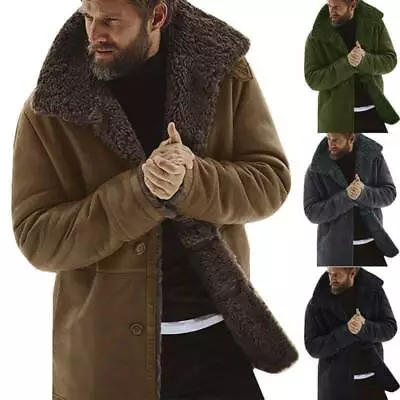 £39.59 • Buy Men's Winter Warm Fleece Lined Jacket Chunky Thermal Coat Parka Overcoat Outwear
