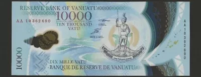 2010 VANUATU 10000 Vatu Uncirculated Banknote. 10k Vatu. Polymer Notes UNC • $335.20