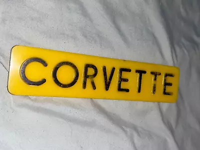 Vintage 60s 70s Chevrolet Corvette Dealer Plaque? Car Sign Dealership Very Thick • $15.50