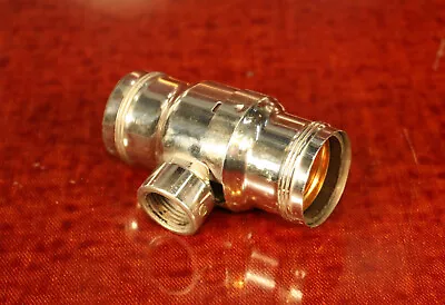 $68.50 • Buy Rare Vtg BENJAMIN Nickel Brass Keyless Double Socket Cluster Lamp Light Fixture