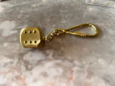 Vintage Solid Brass Dice Keychain NEW • $29.99