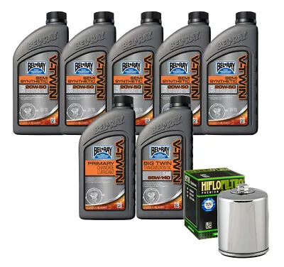 Oil Change Kit Bel-Ray V-Twin Semi-Synthetic Primary/Transmission 20w50 7QT • $93.96