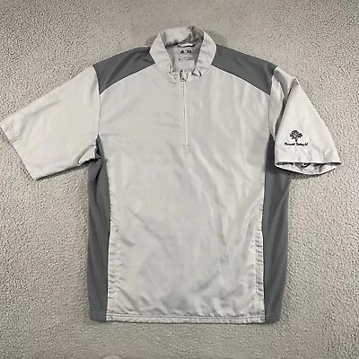 Adidas Men Large 1/4 Zip Golf Windshirt Gray Bennett Valley GC Short Sleeve READ • $14.50