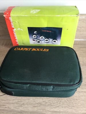 £7 • Buy Vintage Classic Carpet Boules In Carry Case Indoor Bowls With Ball & Measure