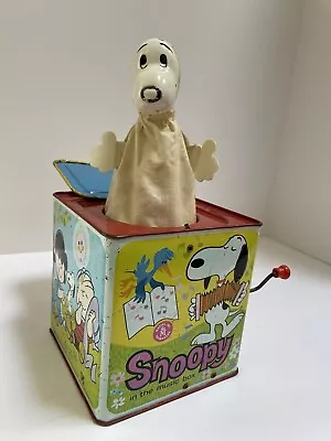 Vintage 1976 Mattel Peanuts Snoopy Jack In The Music Box Music & Pop Up Works • $8.75