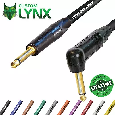 £17.18 • Buy Custom Lynx Neutrik Right Angled Guitar Cable. Jack Patch Lead. PRO 6.35mm GOLD