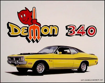 1971 Dodge Demon 340 Mopar Art Print Lithograph 71 • $31