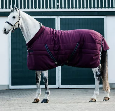 £107.95 • Buy Horseware Rambo Cosy Stable Rug Fleece Collar Medium 200g Burgundy 3'9''-7'3''