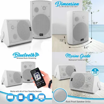 Outdoor Wall-Mount Patio Stereo Speaker - Waterproof Bluetooth Wireless & No...  • $202.82