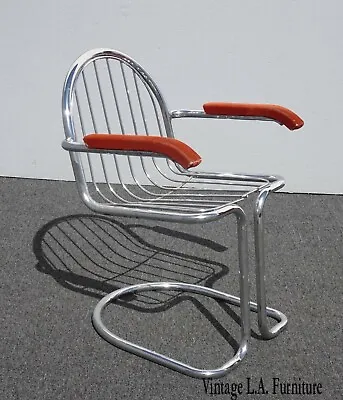 Vintage Mid Century Modern Chrome Canteliver Chair Gastone Rinaldi Style • $425