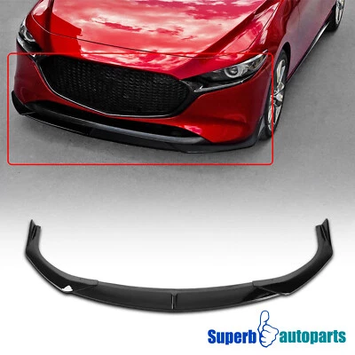 $39.98 • Buy Fits 2019-2020 Mazda 3 Sedan / Hatchback Glossy Black Front Bumper Lip Spoiler