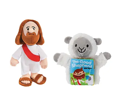 Children's Jesus The Good Shepherd Plush Doll And Lamb Puppet Book Baptism Kid • $28.99