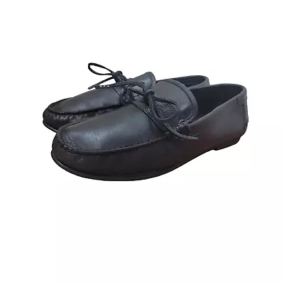 Zara Men's Black Leather Driving Moccasins Sz EU 42/ US 9 • $22.99