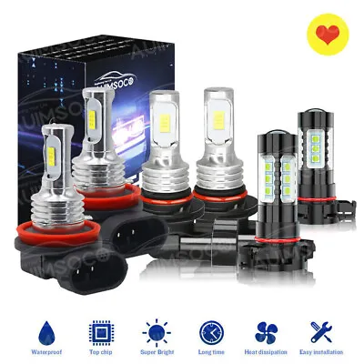 6500K Combo LED Headlights + Fog Light Bulbs For Chevy Suburban Tahoe 2007-2014 • $32.99