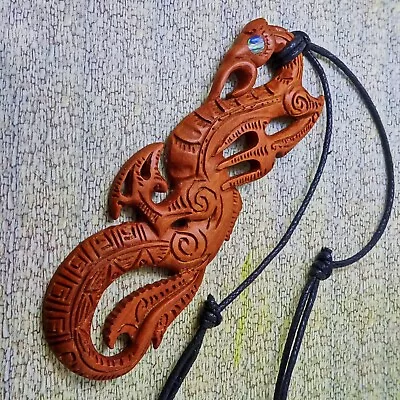 Large Maori Manaia Fish Hook 5  Pendant Necklace Hei Matau Surfer Gift • $21.12