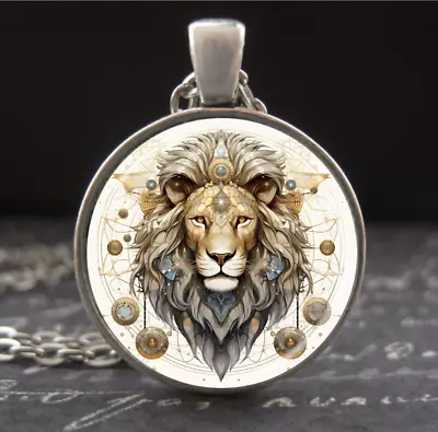 Leo Zodiac Necklace Horoscope Astrology Birth Sign Lion Pendant Silver Jewelry • $25