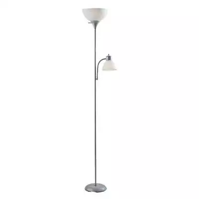 NEW 72'' Modern Combo Floor Lamp Plastic Adjustable Reading Lamp Silver • $18.72