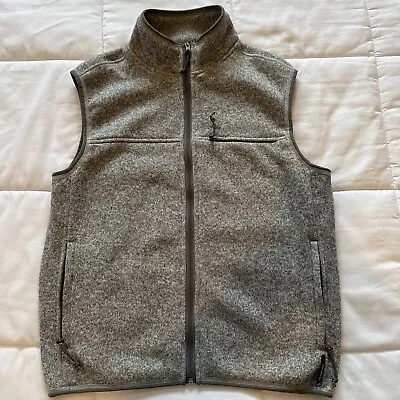 J.Crew Nordic Fleece Vest Mens Med.  Grey Polartec Pockets Outdoors Hiking Soft • $32