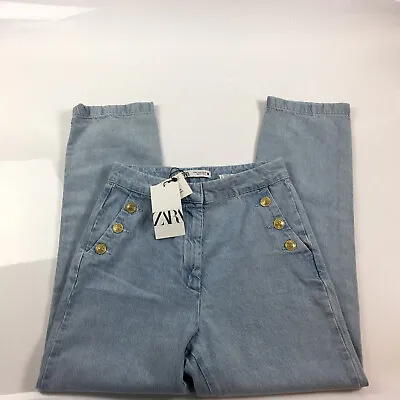 Zara Womens Blue Straight Denim Jeans Size M • $14