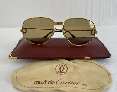 $895 • Buy Vintage Cartier Eyeglasses Frames Gold/silver Frame Cartier Paris France