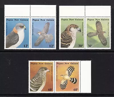 Papua New Guinea 1985 Birds Of Prey Profile/In Flight Pairs 6v Set MNH (c13b) • $2.05