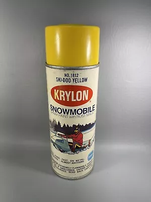 VINTAGE KRYLON SPRAY PAINT CAN NO 1812 SKI-DOO YELLOW PAPER LABEL Look 😀 • $50