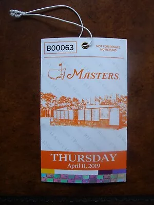 Rare 2019 MASTERS DAILY TICKET Low # AUGUSTA GOLF TIGER WOODS WINS • $75