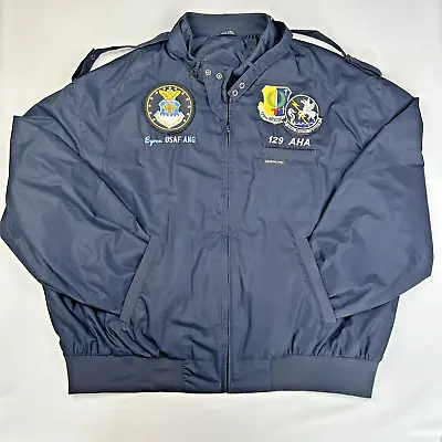 Members Only Jacket XXL USAF ANG 129th AHA Rescue Wing Patches • $49.95