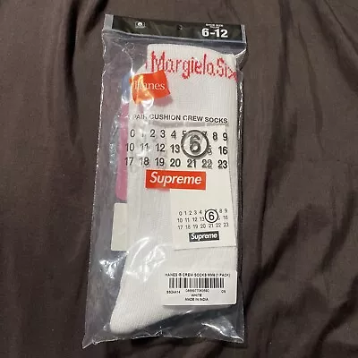 Supreme Mason Margiela MM6 White Hanes Socks • $80