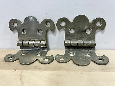 Vintage Pair Of Ice Box Refrigerator Door Hinges - Non-Magnetic Plated Metal AA • $19.95