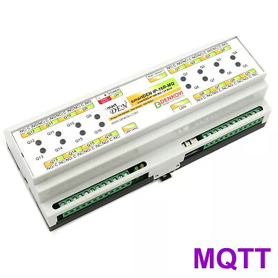 £138.80 • Buy SmartDEN MQTT 16 Channels Ethernet Relay Module - DIN Rail Box