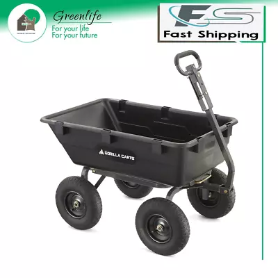 Gorilla Carts Poly Garden Dump Cart Camping Beach Wagon 1200 Pound Capacity • $175.89