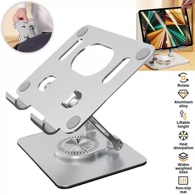 360° Swivel Tablet Desk Stand Aluminum Holder Desktop Folding Foldable For IPad • £13.41