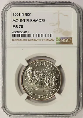 1991-D Mount Rushmore Modern Commemorative Half Dollar 50C MS 70 NGC • $75