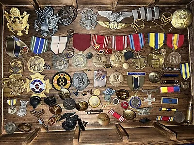 Lot Of Military Medals And Pins From Different Time Periods Mainly US Military • $150