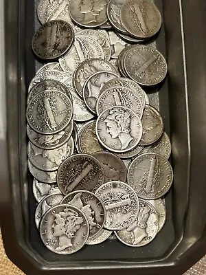 Lot Of 60 Mercury Silver Dimes. Great Set Silver Collection • $250