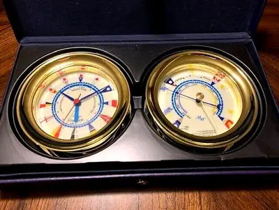 Master-mariner Blue Mariner 5.85  Diameter Gold Clock & Barometer Instruments • $89.99