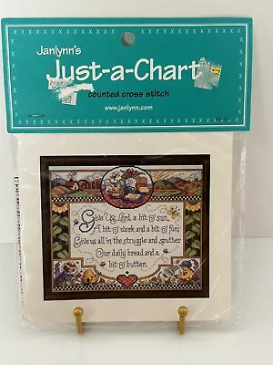 New Vtg Janlynn’s Just A Chart Counted Cross Stitch “ Give Us Lord” #23-110 • $9.95