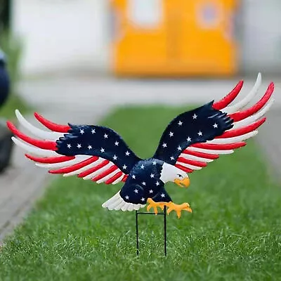 Metal Eagle Garden Lawn Outdoor Yard Ornament Art Decor Courtyard (NO Stake) • $18.83