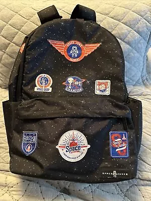 Space Junk Space Academy Backpack 18  Tall BLACK W/ Colored Patches • $18